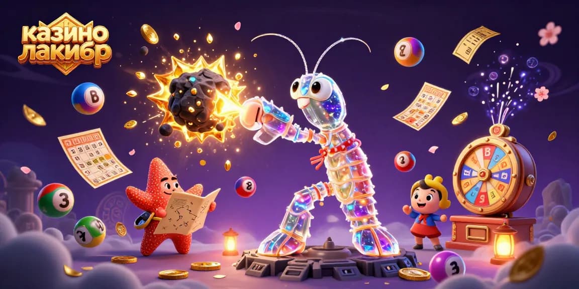 Experience thrilling moments at казино лакибир with colorful lottery elements and dynamic casino graphics.