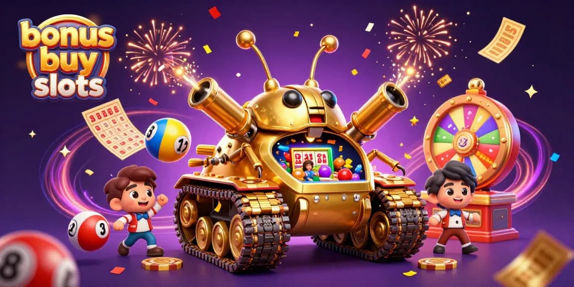 Experience thrilling bonus buy slots in a dynamic, festive casino atmosphere.