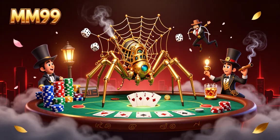 Engage in thrilling poker action with MM99's dynamic gaming experience featuring steampunk aesthetics.