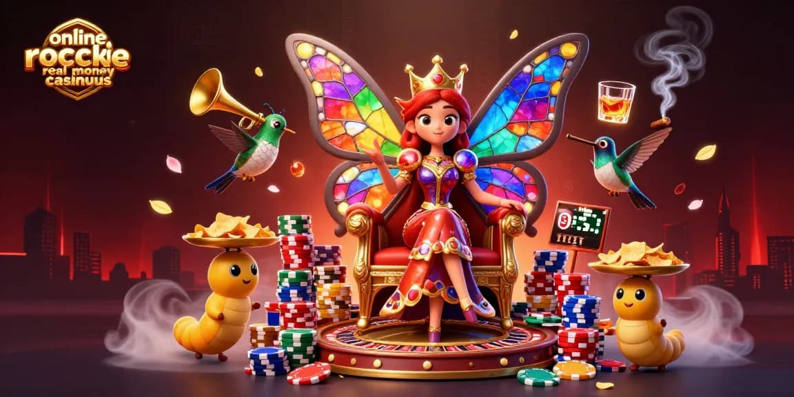 Experience the vibrant scene of online roulette real money casinous with themed characters and gambling elements.