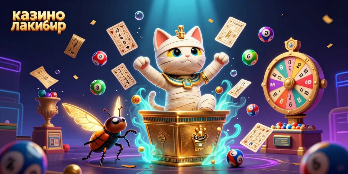 Experience excitement with казино лакибир featuring a dynamic Egyptian theme and animated gaming elements.