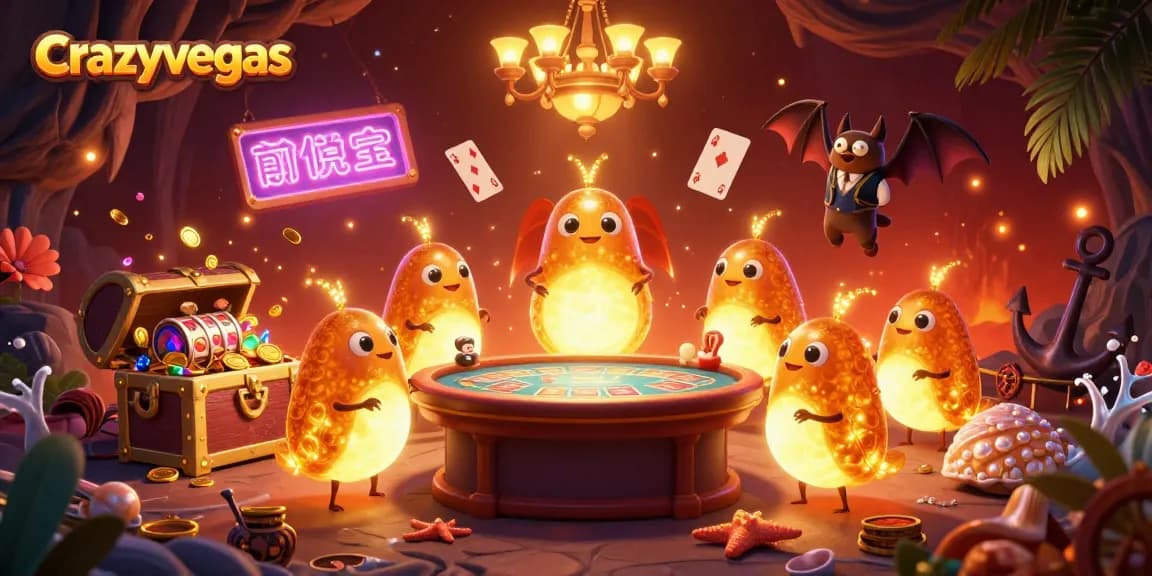 Experience thrilling gameplay at crazyvegas with glowworms lighting a vibrant casino