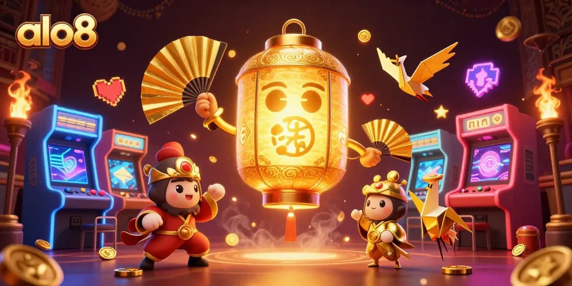 Experience thrilling gameplay at alo8 with vibrant 3D casino elements and glowing lucky symbols.