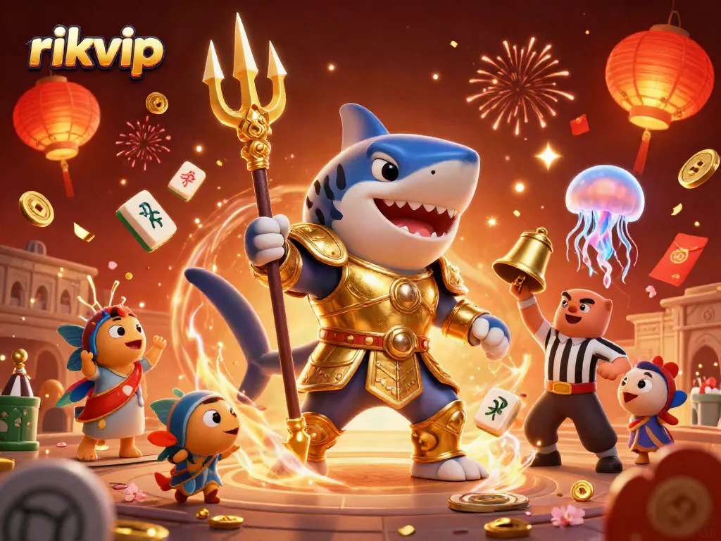 Play and win with rikvip in an exciting underwater casino adventure featuring animated characters.