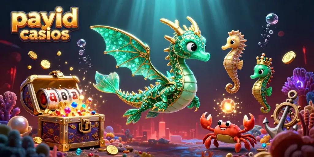Engage in payid casinos with lightning-fast slot games amidst underwater treasure and vibrant characters.