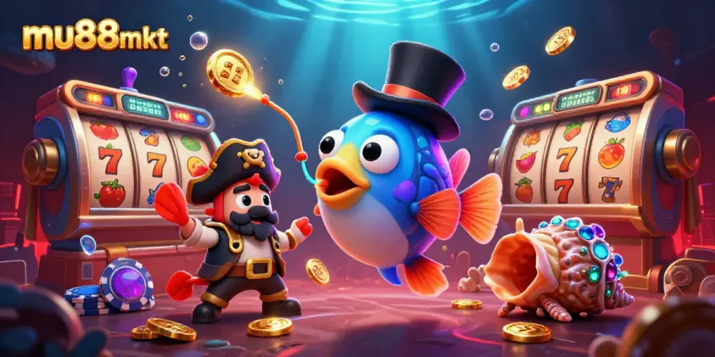 Experience thrilling wins with mu88mkt's vibrant casino world featuring dynamic game elements and colorful characters.