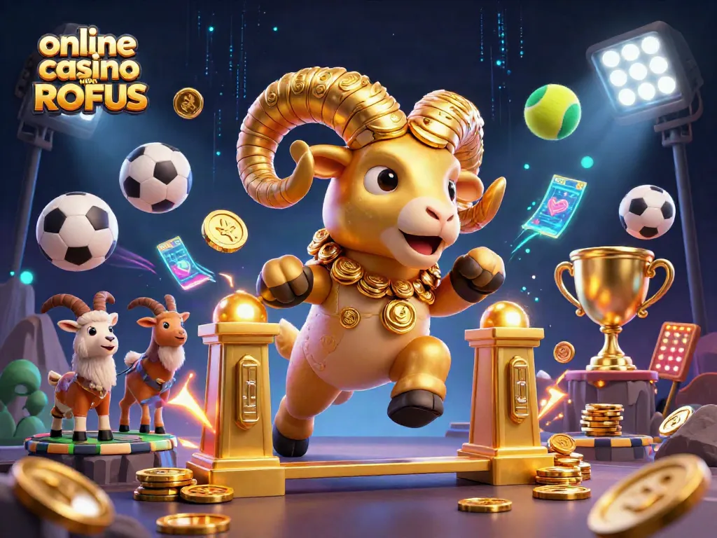 Engage in online casino uden ROFUS gaming amidst a vibrant 3D atmosphere of action and excitement.