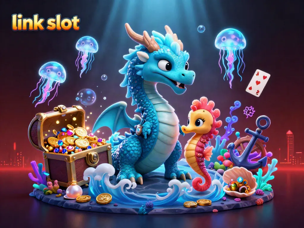 Experience link slot excitement with vivid underwater casino elements and vibrant characters.