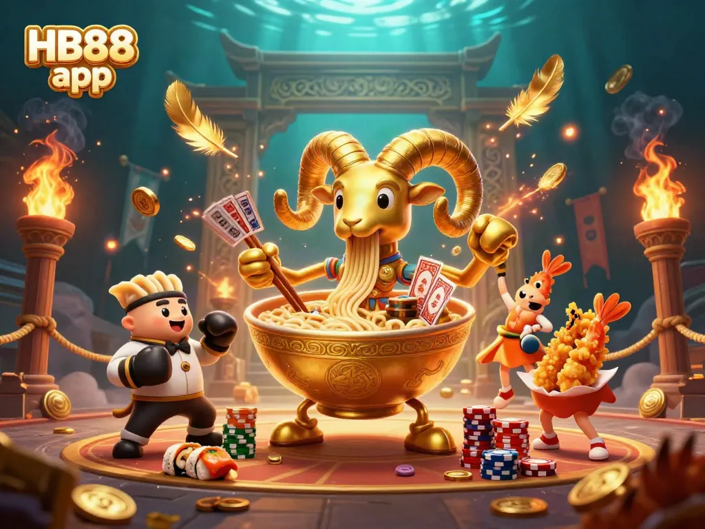 Experience the excitement of gaming with the HB88 app in a vibrant, dynamic casino scene.